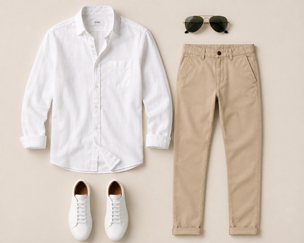 Weekend smart casual flatlay